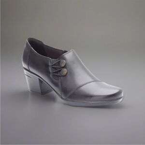 Clarks Women's Emslie Warren Leather Shooties Shoes Black Heel 8